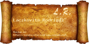 Laczkovits Rodrigó névjegykártya